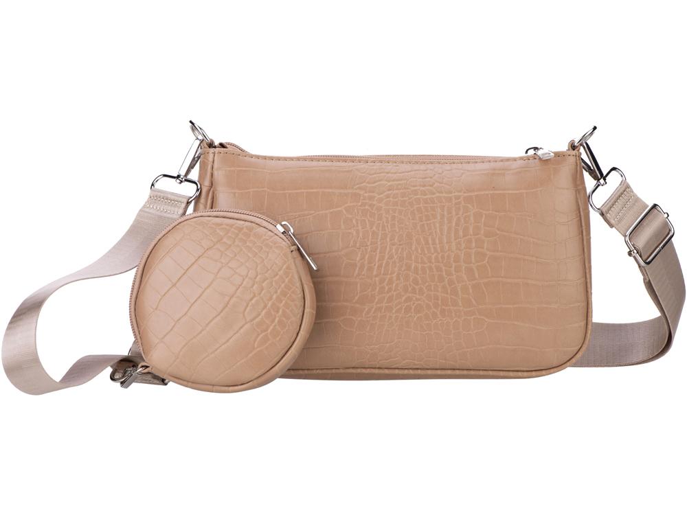 Sac bandoulière avec pochette ronde - Modèle Ancolis - Rose