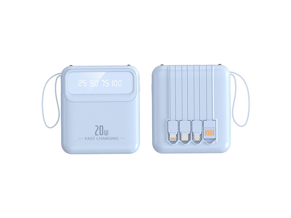 Powerbank 10000 mAh - Modèle Compact - Coloris Bleu
