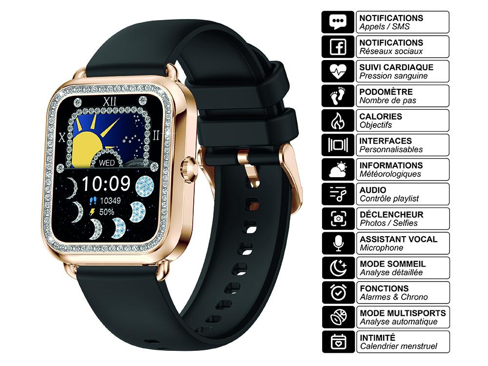 Montre connectée EKO - Modèle Maria - Noir (silicone)