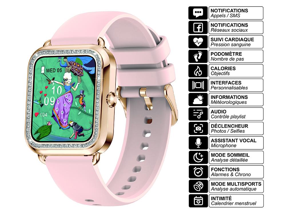 Montre connectée EKO - Modèle Maria - Rose (silicone)