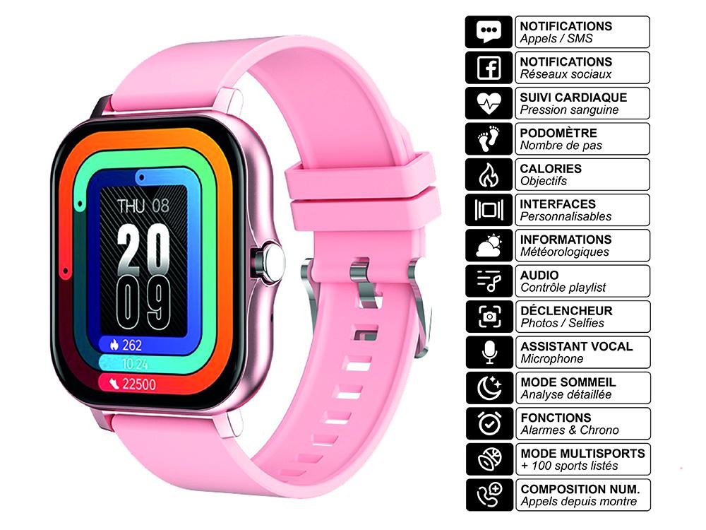 Montre connectée EKO - Modèle Balnéo - Coloris Rose