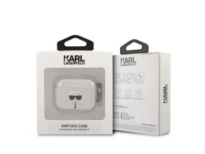 Protection Karl Lagerfeld Glitter à paillettes pour Airpods 3 - Argent