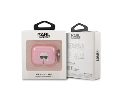 Protection Karl Lagerfeld Glitter à paillettes pour Airpods 3 - Rose