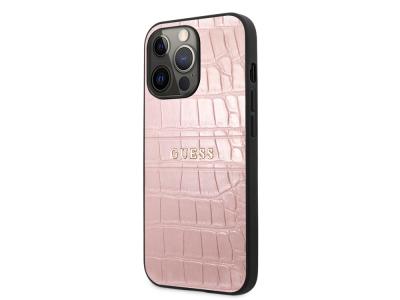 Coque Guess PU Croco pour iPhone 13 Pro - Rose