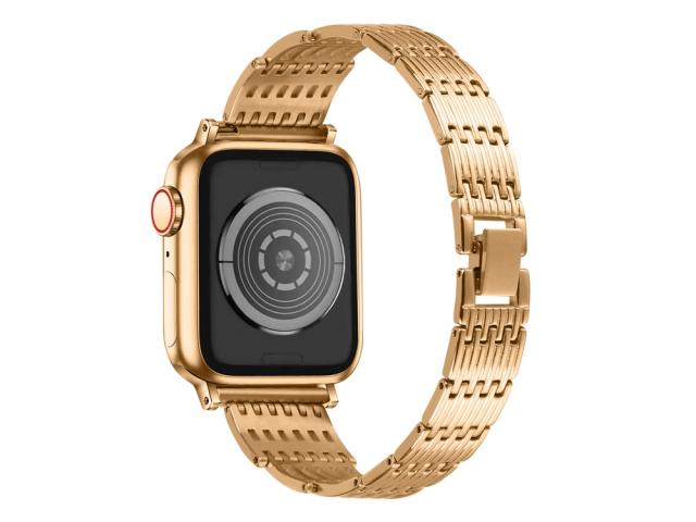 Bracelet en acier inoxydable Strass pour Apple Watch 42/44 et 45mm - Or