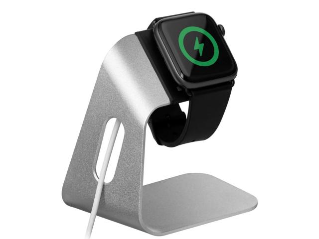 Socle de chargement en acier pour Apple Watch - Argent
