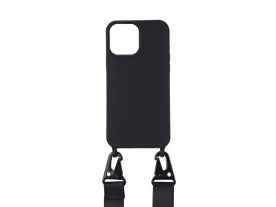 Coque avec cordon mousqueton pour iPhone 12 Pro Max - Noire