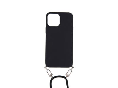 Coque avec cordon nylon et chaine pour iPhone 12 Pro Max - Noire