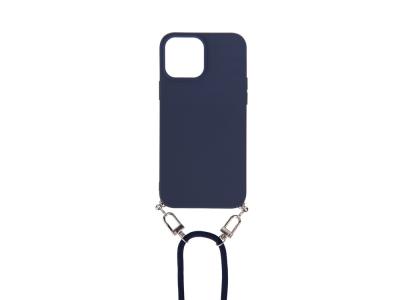 Coque avec cordon nylon et chaine pour iPhone 13 - Bleue