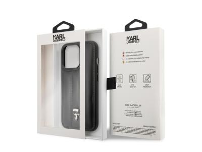 Coque Karl Lagerfeld PU Puffy Ikonik Pins pour iPhone 14 Pro - Noire