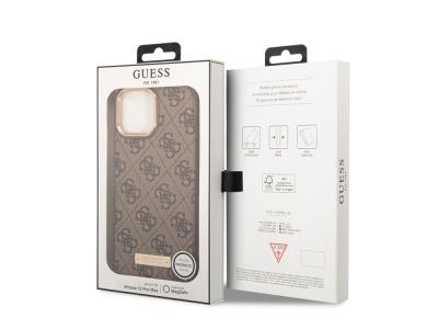 Coque Guess PU Magsafe 4G Metal Plate pour iPhone 14 Pro Max - Marron