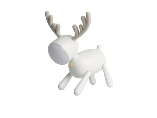 Lampe veilleuse Art-Déco Renne - Blanche