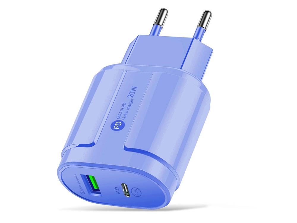 Chargeur secteur 20W USB Quickcharge & PD USB Type-C - Violet