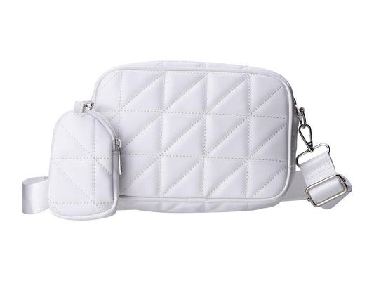 Sac bandoulière avec pochette - Modèle Camélia - Blanc