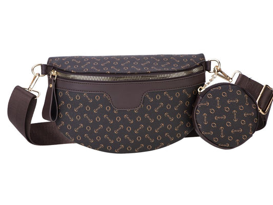 Sac banane avec pochette ronde - Modèle Mélisse - Noir