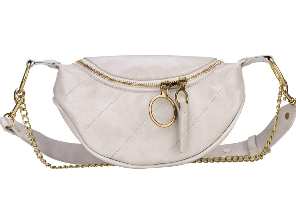 Sac banane avec chaînette - Modèle Zinnia - Écru