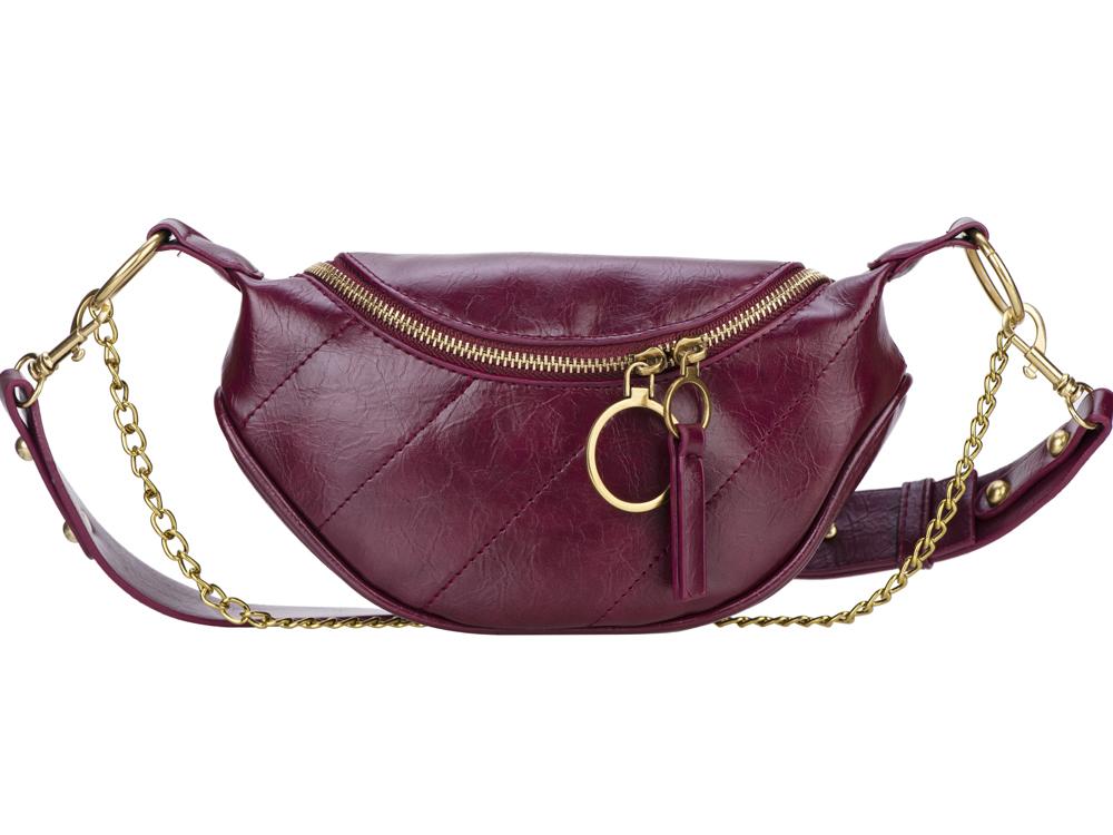 Sac banane avec chaînette - Modèle Zinnia - Bordeaux