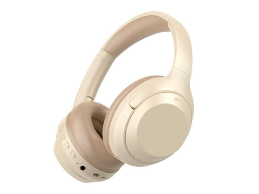 Casque Stéréo Bluetooth 5.0 EKO - Modèle Pharell - Crème
