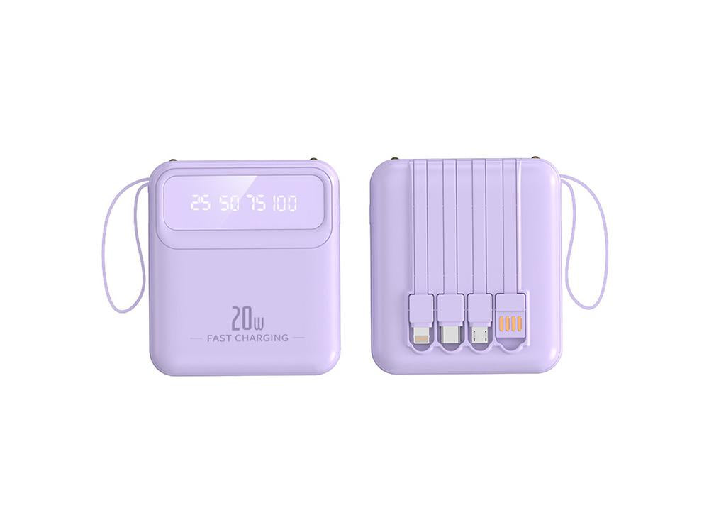 Powerbank 10000 mAh - Modèle Compact - Coloris Lavande
