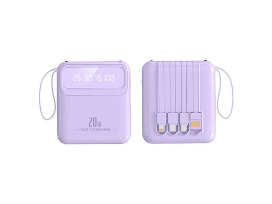 Powerbank 10000 mAh - Modèle Compact - Coloris Lavande