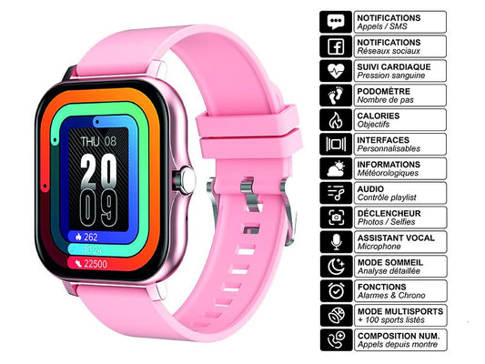 Montre connectée EKO - Modèle Balnéo - Coloris Rose