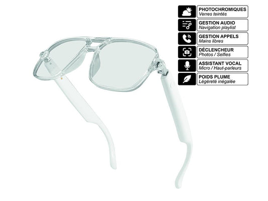 Lunettes connectées EKO - Modèle Sharp - Coloris Blanc