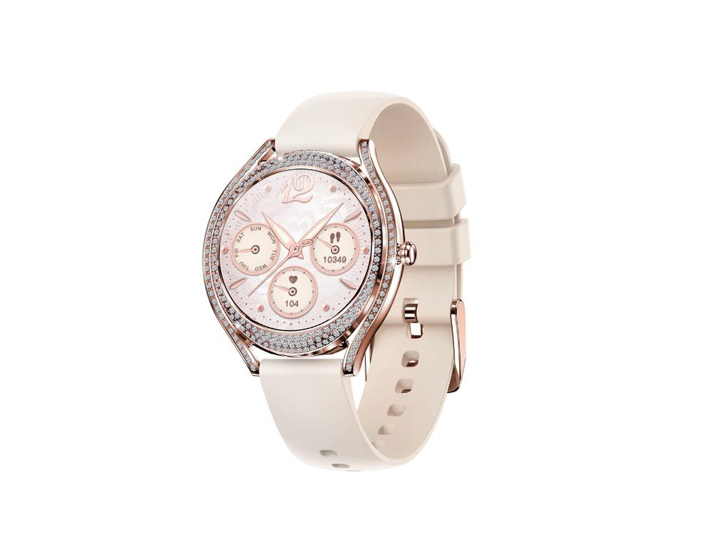 Montre connectée EKO-Diamond - Rose (silicone)