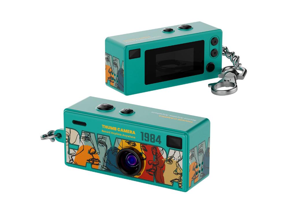 Mini caméra 1080p - Modèle Rétro 80 - Coloris Cyan