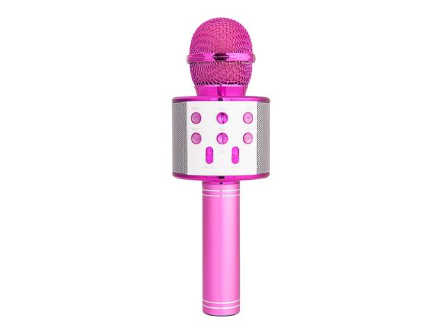 Micro karaoké Bluetooth avec fonction enregistrement et carte micro-SD - Rose