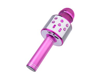 Micro karaoké Bluetooth avec fonction enregistrement et carte micro-SD - Rose