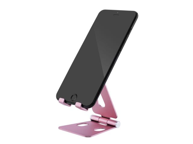 Support de table pliable pour smartphones et tablettes - Rose