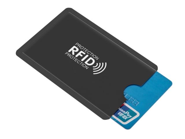 Lot de 5 pochettes de protection anti-RFID pour cartes bancaires - Noire