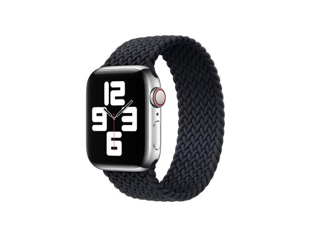 Bracelet en silicone tressé pour Apple Watch 38 et 40mm - Noir - Taille S