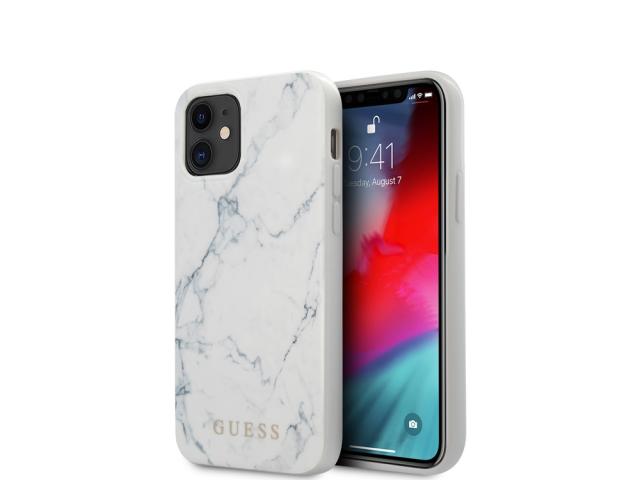 Coque Guess Marble pour iPhone 12 Mini - Blanche