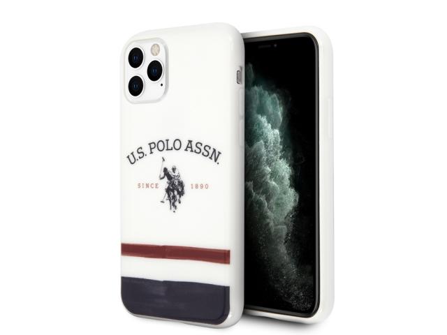 Coque U.S Polo ASSN. Tricolor Stripes pour iPhone 11 Pro - Blanc