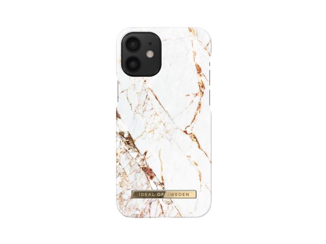 Coque Ideal of Sweden Fashion Carrara Gold pour iPhone 12 Mini - Or/Blanche