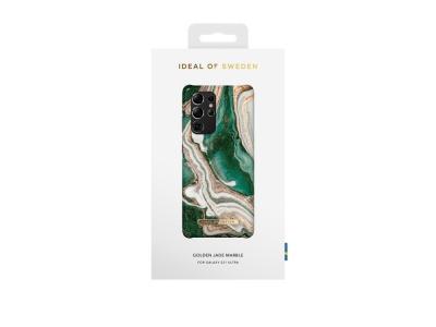 Coque Ideal of Sweden Fashion Golden Jade Marble pour Samsung Galaxy S21 Ultra - Or/Emeraude