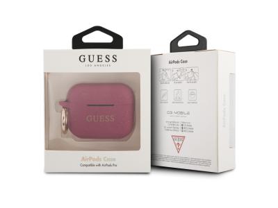 Protection Guess Cover Ring pour Airpods Pro - Fuschia