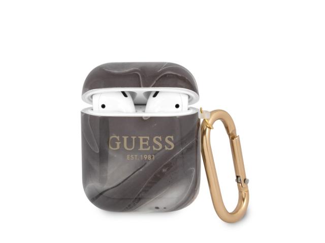 Protection Guess Cover New Marble pour Airpods 1 et 2 - Noire