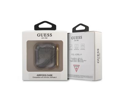 Protection Guess Cover New Marble pour Airpods 1 et 2 - Noire