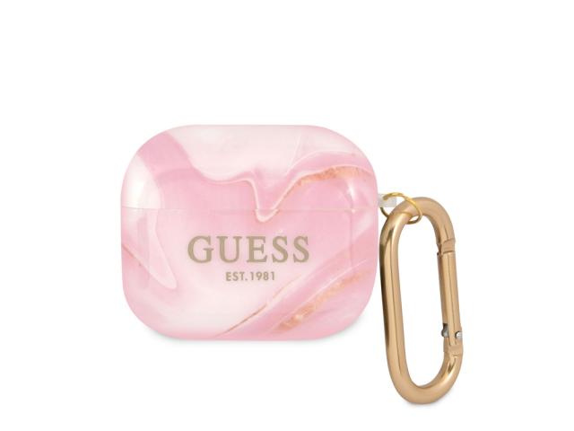 Protection Guess Cover New Marble pour Airpods 3 - Rose
