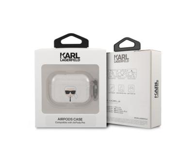 Protection Karl Lagerfeld Glitter à paillettes pour Airpods Pro - Argent