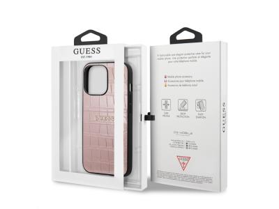 Coque Guess PU Croco pour iPhone 13 Pro - Rose