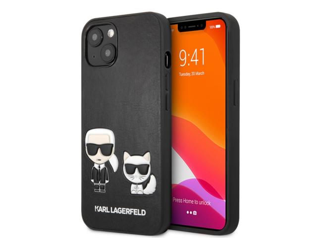 Coque Karl Lagerfeld PU Karl & Choupette pour iPhone 13 Mini - Noire