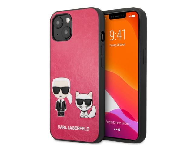 Coque Karl Lagerfeld PU Karl & Choupette pour iPhone 13 - Rose