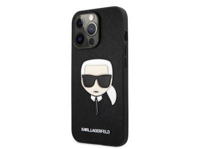 Coque Karl Lagerfeld Saffiano Karl pour iPhone 13 Pro - Noire