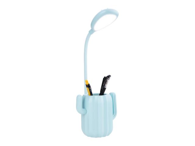 Pot à crayons avec éclairage LED ajustable - Cactus Edition - Bleu