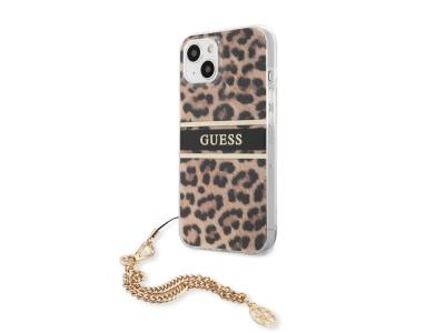Coque Guess Leopard avec breloque pour iPhone 13
