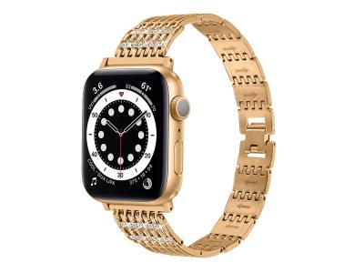Bracelet en acier inoxydable Strass pour Apple Watch 38/40 et 41mm - Or