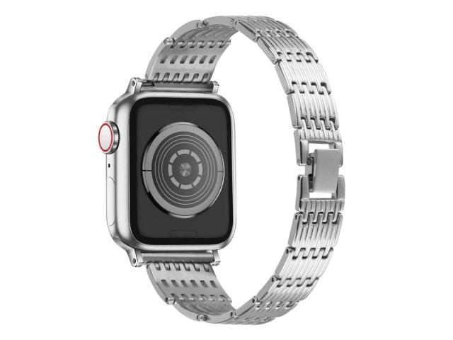 Bracelet en acier inoxydable Strass pour Apple Watch 42/44 et 45mm - Argent